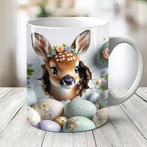 Plastic/ Polymere Deer Easter Peakaboo Mug