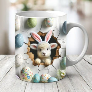 Plastic/ Polymere Lamb Easter Peakaboo Mug