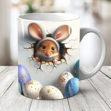 Plastic/ Polymere Mouse Easter Peakaboo Mug