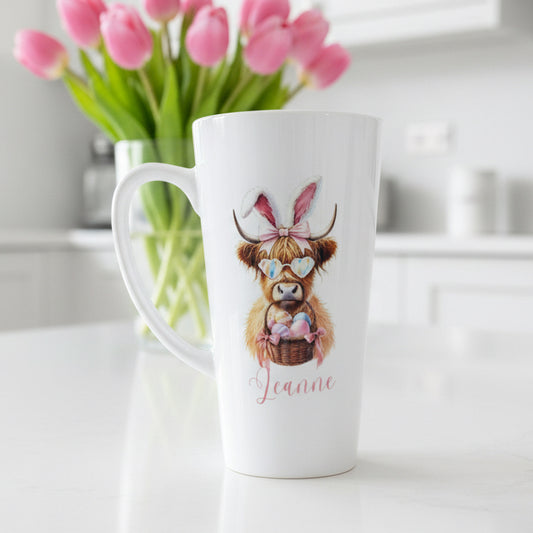 New Latte Ceramic Mug 17oz Baby Highland Cow Easter inc Box