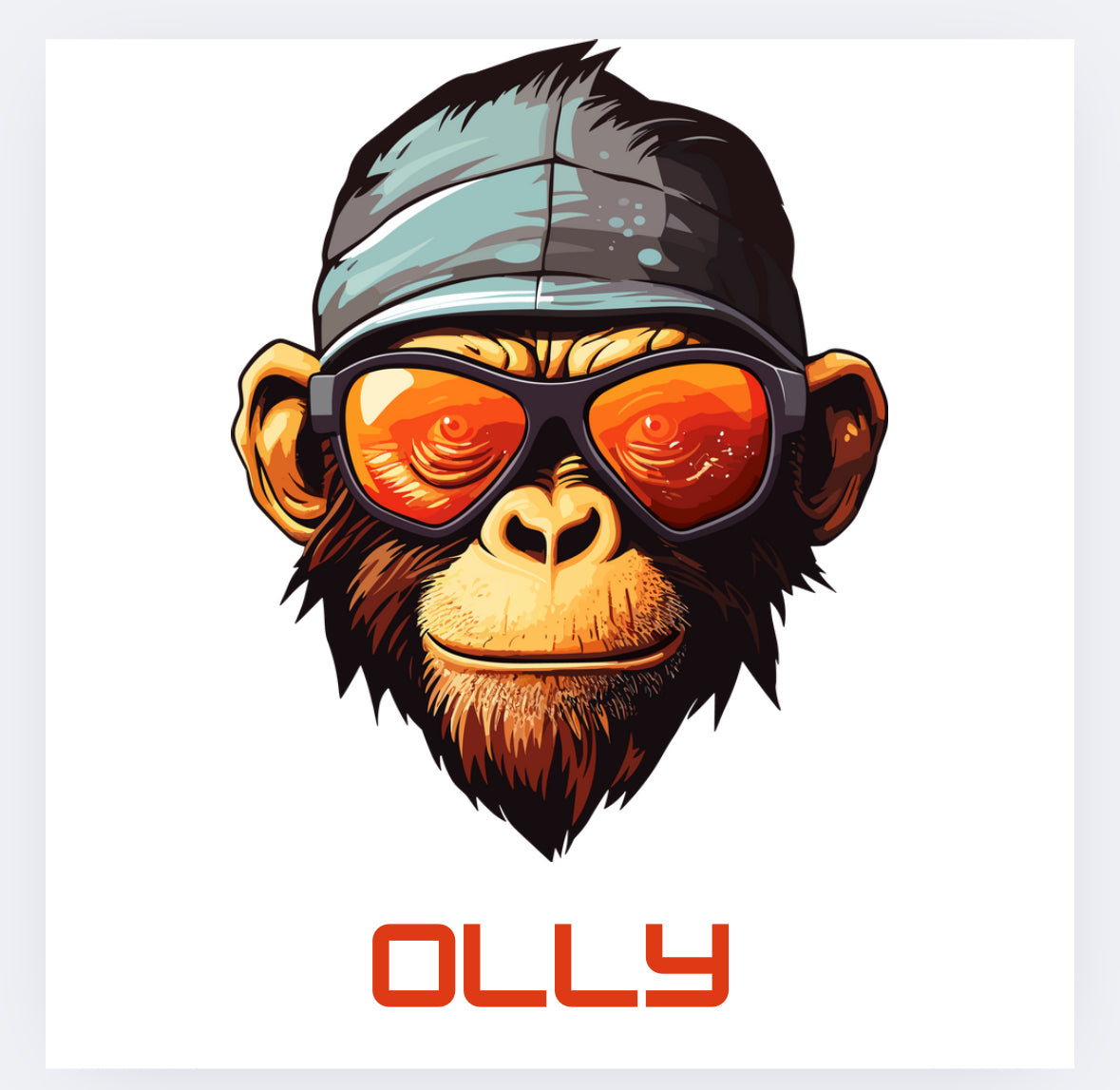 Back to school sports bottle blue monkey