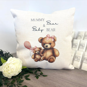 Mamma Bear and Baby Bear (Girl or boy) 40cm Cushion