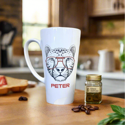 New Latte Outline Cheater Ceramic Mug 17oz inc Box