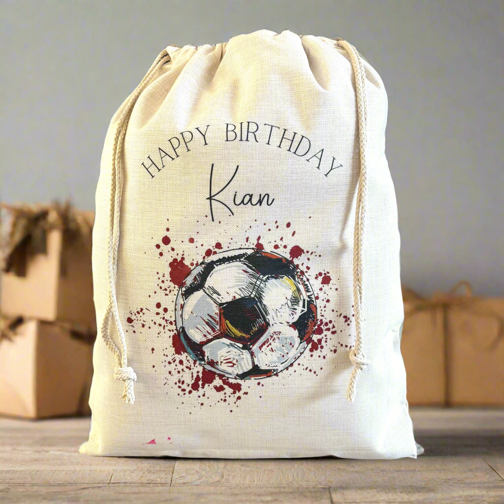 Football Design Birthday Sack
