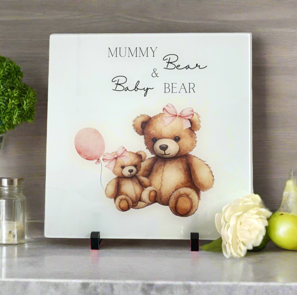 Mamma Bear and Baby Bear (Girl or boy) Splashback/ Chopping Board