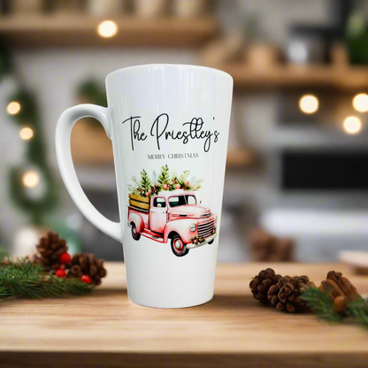Pink Truck Latte Ceramic Mug 17oz inc Box