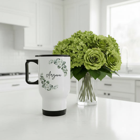 Name with wreath 14oz Travel Mug