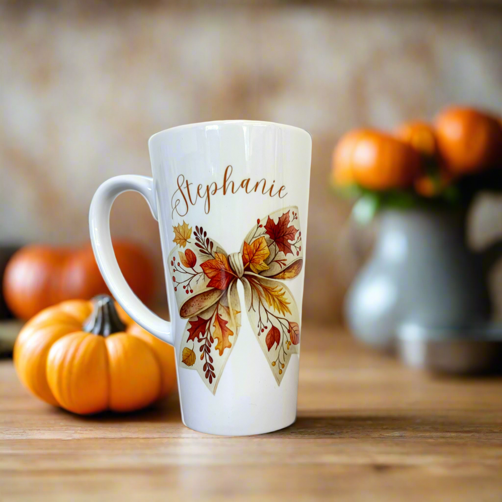 Autumnal Bow Latte 17oz Latte Mug