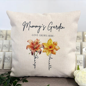 Love Grows Here - 40cm Filled Cushion (Don’t forget to leave us the name for who’s Garden this is)