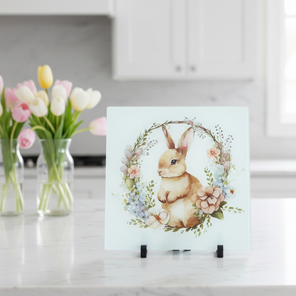 Rabbit / Wreath 30cm Chopping Board / Splashback