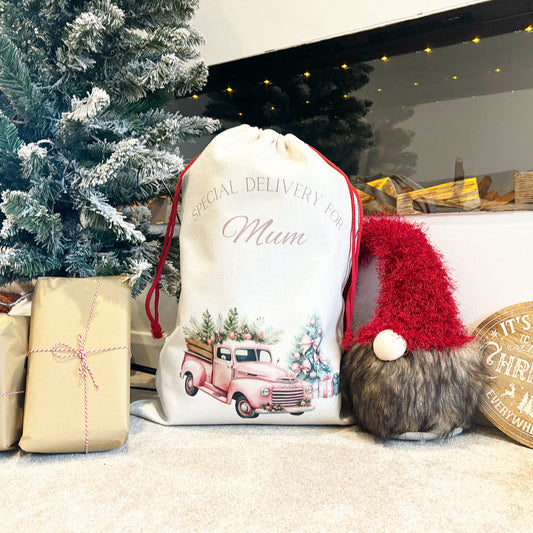 Santa Sack Pink Christmas Truck