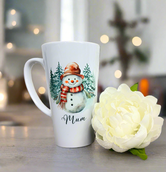 New Latte Ceramic Mug 17oz inc Box Snowman Design