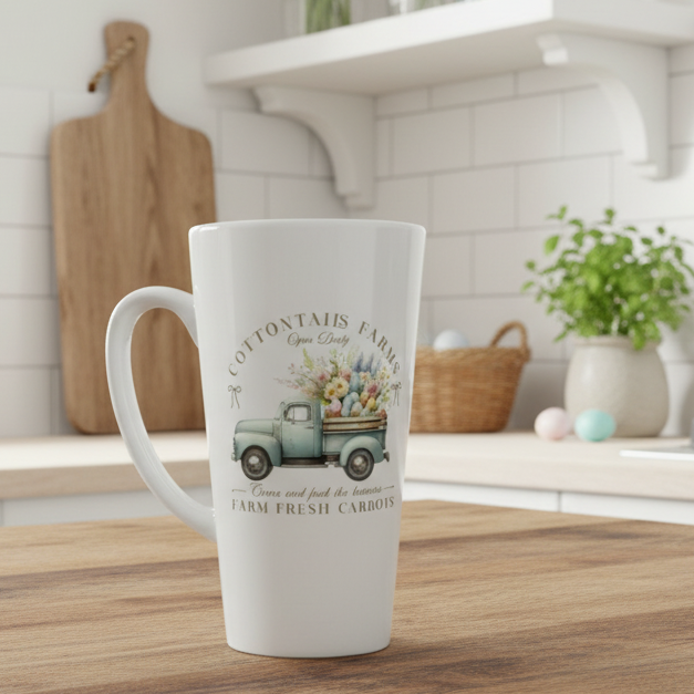 Vintage Spring Truck Latte Ceramic Mug 17oz inc Box