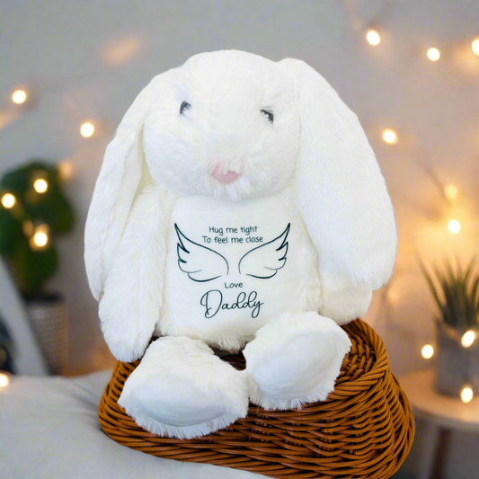 Floppy Rabbit Plush Teddy - Hug me tight and hold me close - Angel wing