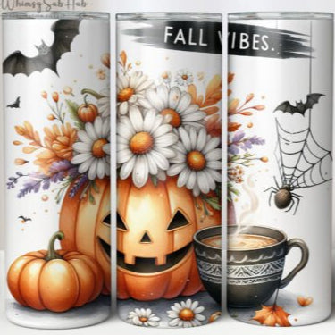 Floral Pumpkin Skinny Tumbler