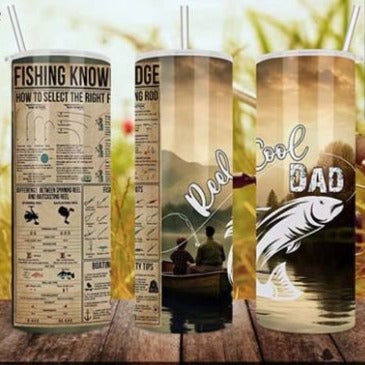 Fishing Knowledge/ Reel Cool Dad Skinny Tumbler