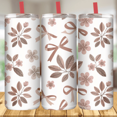 Beige Neutral Bows Tumbler