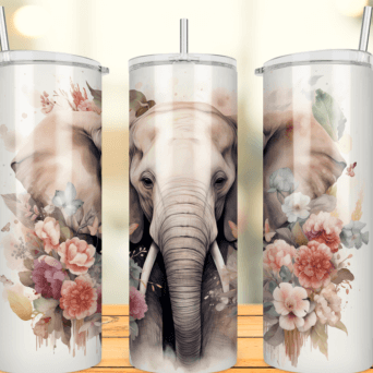 Floral Elephant Tumbler