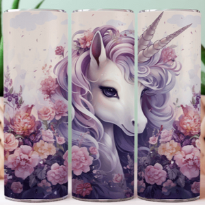 Floral Unicorn Tumbler