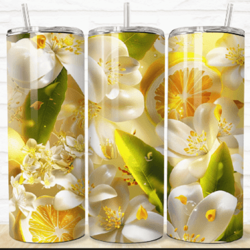 Fresh Lemon & White flower Tumbler
