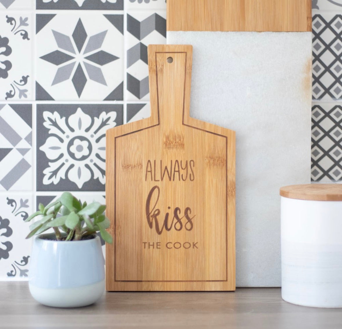 Aways kiss the Cook- Wooden Chopping Board