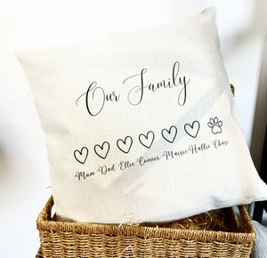 Our Family Love hearts Design (Various Products)
