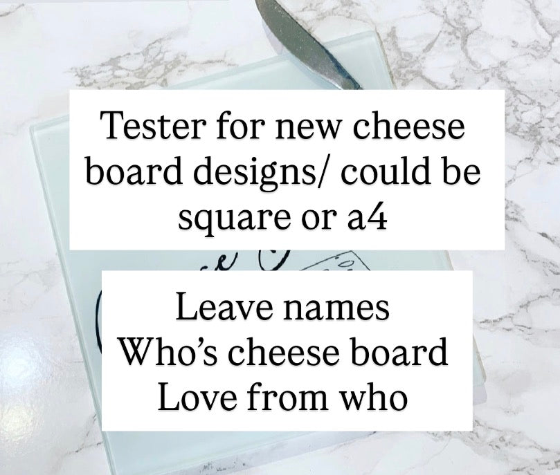 TESTER Personalised Glass Cheese Board