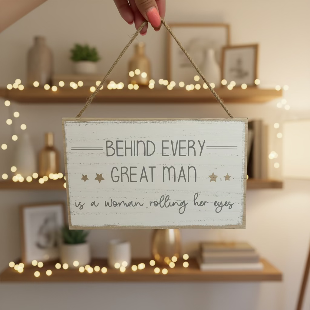 Behind every great man- Hanging Plaque