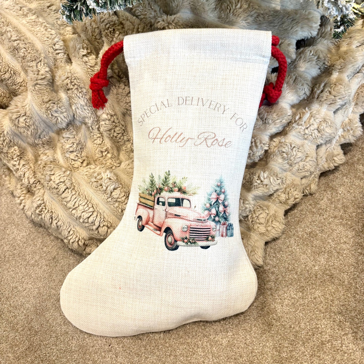 Santa Sack Pink Christmas Truck