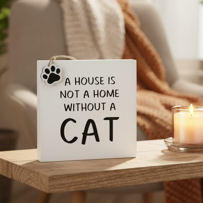 Cats welcome mini plaque