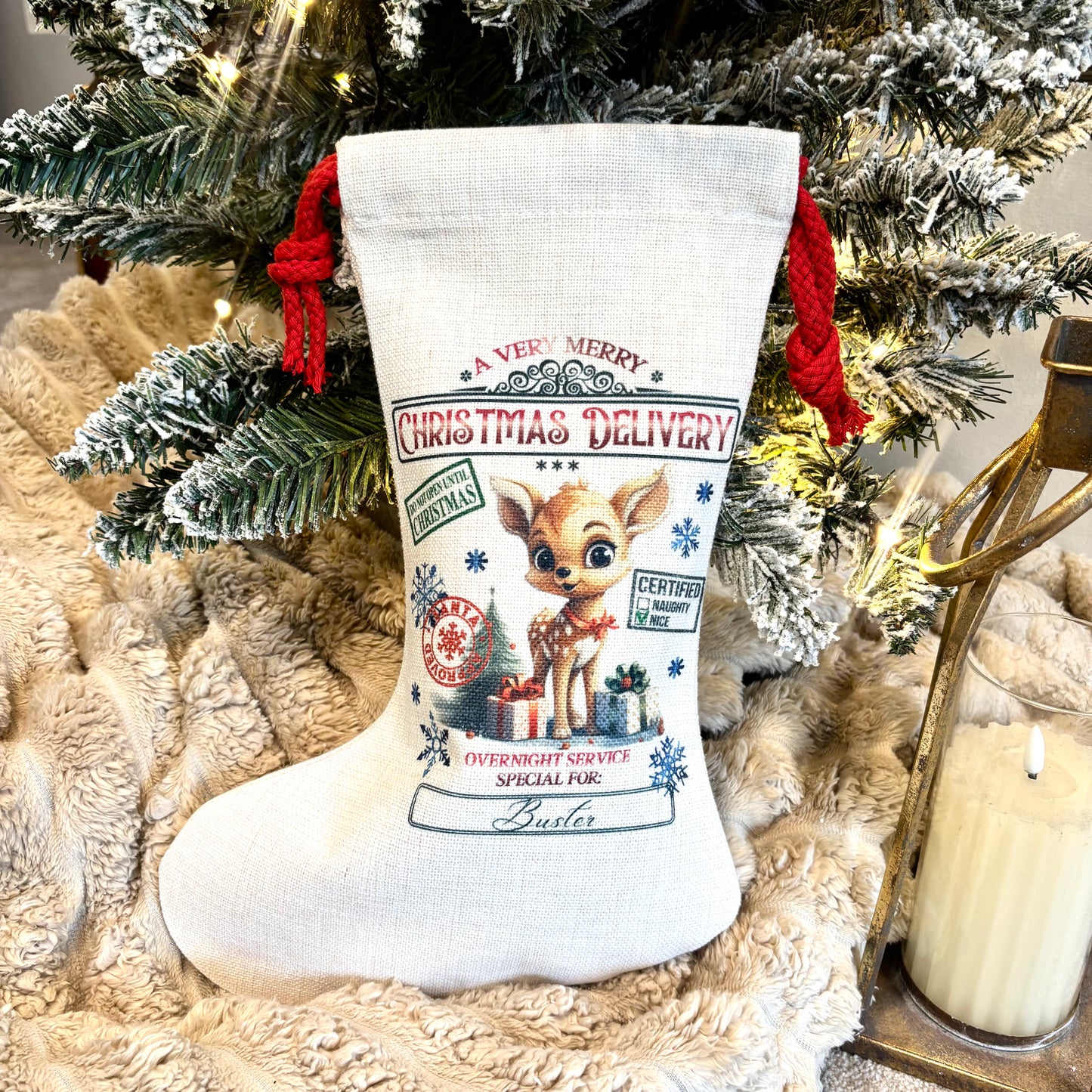 Reindeer Christmas Delivery Santa Sack