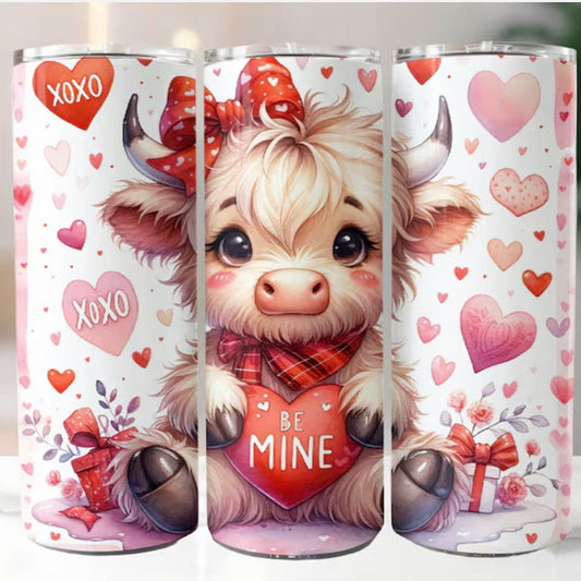 Be mine Highland Cow Tumbler