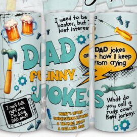 Dad Jokes Blue Tumbler