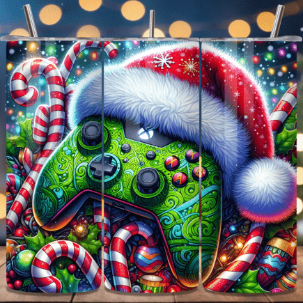 Controller Santa Hat Christmas Skinny Tumbler 600ml