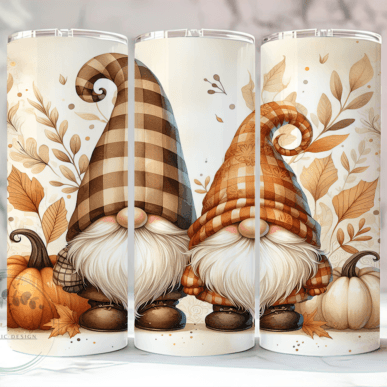 Gonk/ Gnome Pumpkin Duo Skinny Tumbler