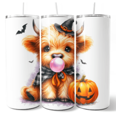 Highland Cow Pumpkin Skinny Tumbler