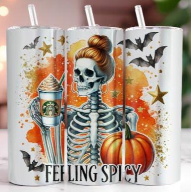 Skeleton Coffee Skinny Tumbler