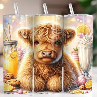 Highland Cow Tumbler Lemonade