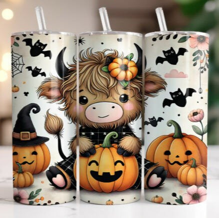 Baby Highland Cow Halloween Skinny Tumbler
