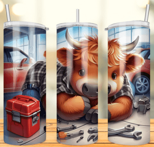 Mechanic Highland Cow Tumbler