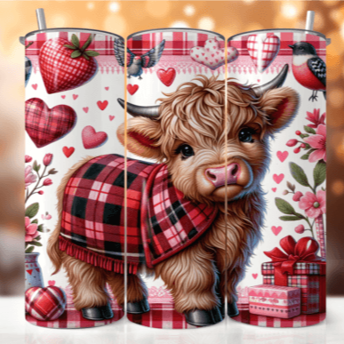 Highland Cow Tumbler Valentines Coat