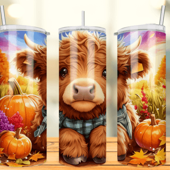 Highland Cow Pumpkins Skinny Tumbler