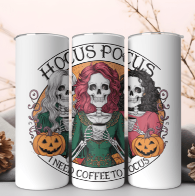 Hocus Pocus Skeletons Skinny Tumbler