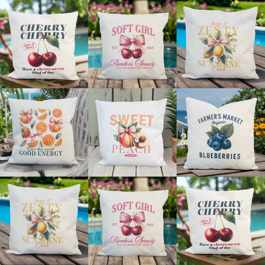 Filled Cushion with Fruits With Bows (Choose your Fruit)
