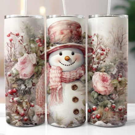 Snowman Christmas Skinny Tumbler 600ml