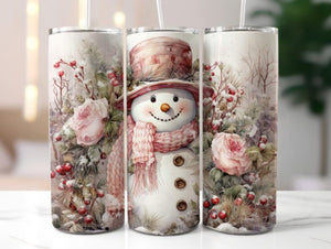 Snowman Christmas Skinny Tumbler 600ml