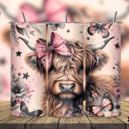 Pink and Black Skinny Tumbler