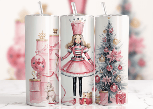 Pink Nutcracker Christmas Skinny Tumbler 600ml