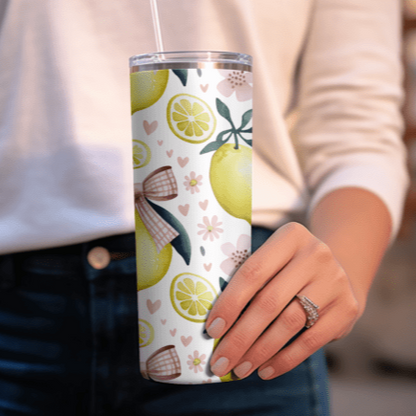 Lemon with Bow Skinny Tumbler