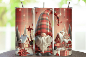 Red Tartan Gonk Christmas Skinny Tumbler 600ml